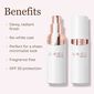 Luminess Color Adjusting Tinted Moisturizer SPF Kit benefits including SPF 50 protection, fragrance-free formula, no white cast, and a dewy radiant finish. image number null